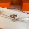 H Factory Bags Mini Kelly Pochette Swift Leather Cream White Silver Hardware 22cm Full Handmade