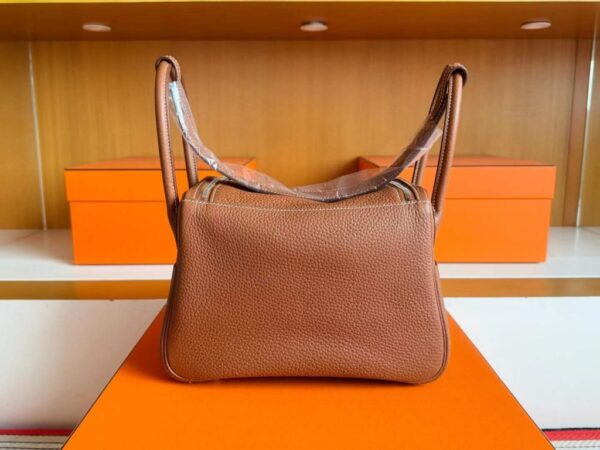 H Factory Bags Lindy TC Leather Golden Brown Silver Hardware 26cm Full Handmade