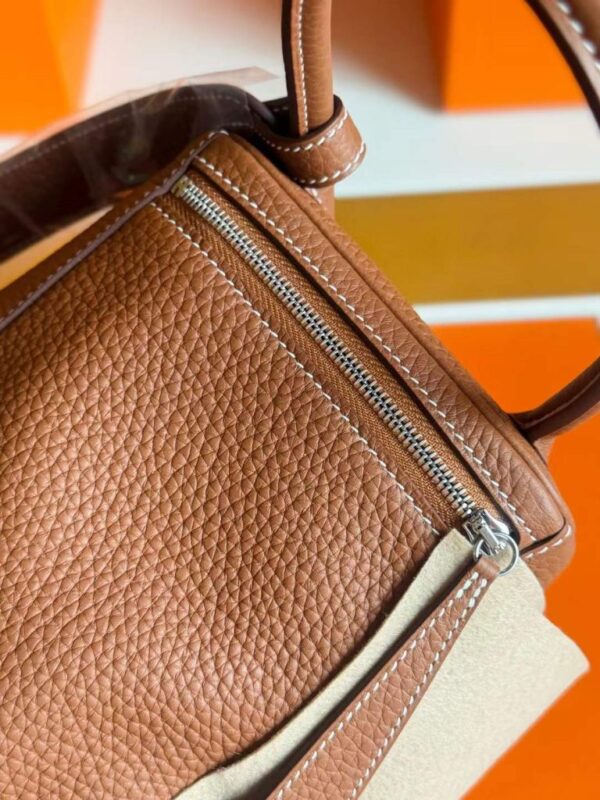 H Factory Bags Lindy TC Leather Golden Brown Silver Hardware 26cm Full Handmade