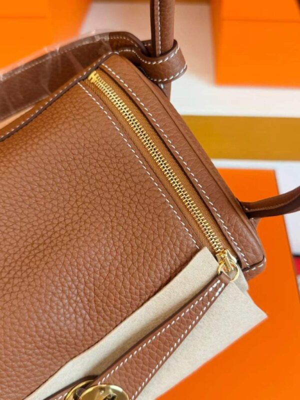 H Factory Bags Lindy TC Leather Golden Brown Gold Hardware 26cm Full Handmade
