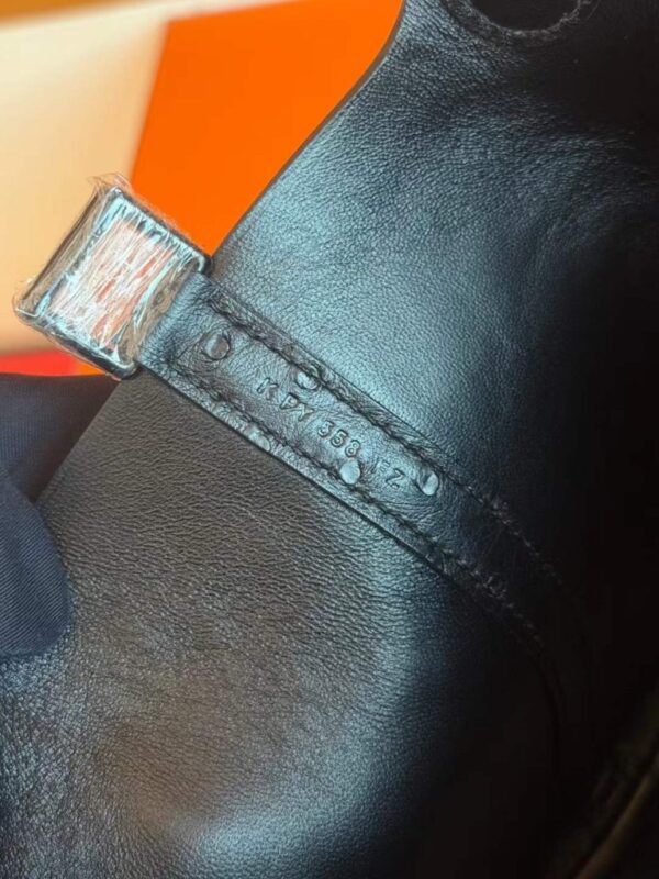 H Factory Bags Picotin Ostrich Leather CK89 Black Silver Hardware 18cm Full Handmade