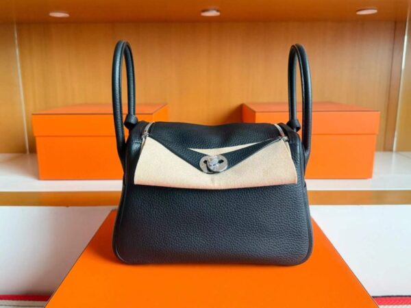 H Factory Bags Lindy TC Leather CK89 Black Silver Hardware 26cm Full Handmade
