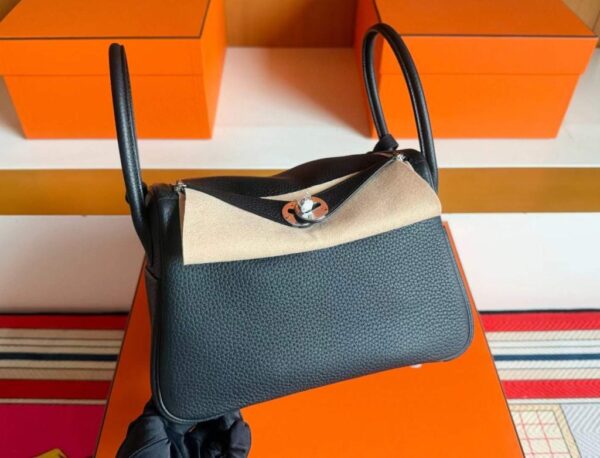 H Factory Bags Lindy TC Leather CK89 Black Silver Hardware 26cm Full Handmade