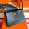 H Factory Bags Lindy TC Leather CK89 Black Gold Hardware 26cm Full Handmade