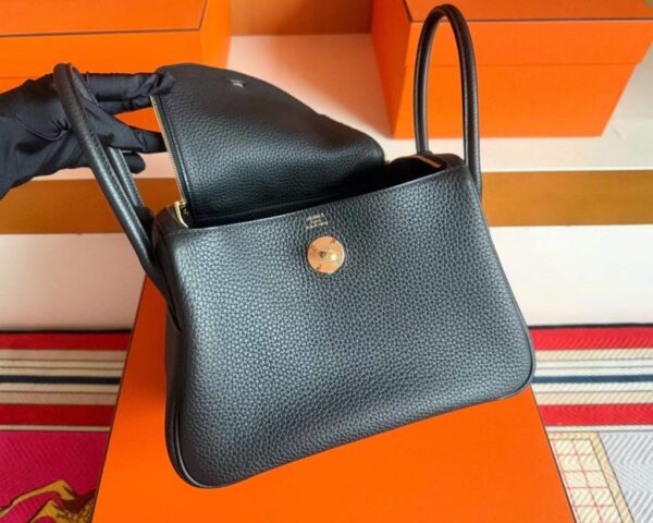 H Factory Bags Lindy TC Leather CK89 Black Gold Hardware 26cm Full Handmade
