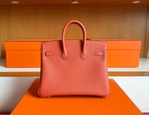 H Factory Bags Birkin Togo Leather Bright Orange Gold Hardware 25cm Full Handmade