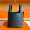 H Factory Bags Picotin Togo Leather CK89 Black Silver Hardware 18cm Full Handmade