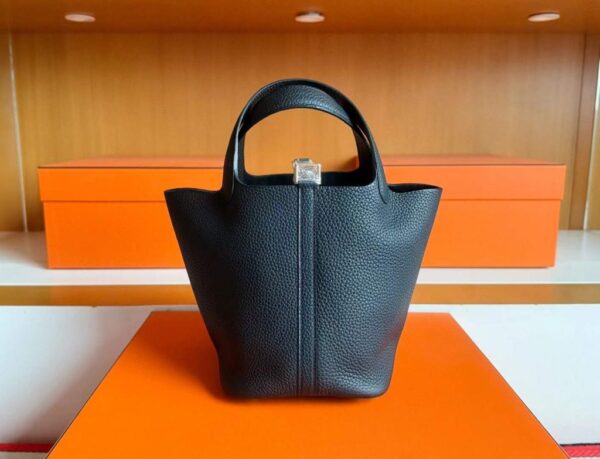 2025-12-17_173356_292-1024x783-1 H Factory Bags Picotin Togo Leather CK89 Black Gold Hardware 18cm Full Handmade