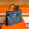 H Factory Bags Kelly Togo Leather CK89 Black Silver Hardware 28cm Full Handmade