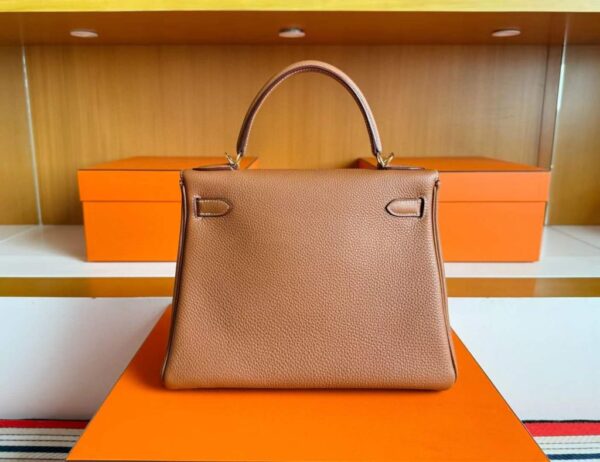 H Factory Bags Kelly Togo Leather Golden Brown Gold Hardware 28cm Full Handmade