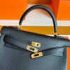 H Factory Bags Kelly Togo Leather CK89 Black Gold Hardware 25cm Full Handmade
