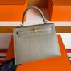 H Factory Bags Kelly Epsom Leather Etoupe Grey Gold Hardware 25cm Full Handmade