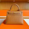 H Factory Bags Kelly Epsom Leather Golden Brown Gold Hardware 25cm Full Handmade