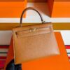 H Factory Bags Kelly Epsom Leather Golden Brown Gold Hardware 25cm Full Handmade