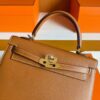 H Factory Bags Kelly Epsom Leather Golden Brown Gold Hardware 25cm Full Handmade