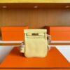 H Factory Bags Kelly Jump Swift Leather Lemon Yellow Gold Hardware 14.5cm Full Handmade