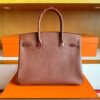 H Factory Bags Birkin Touch Chever & Shiny Niloticus Crocodile Tea & Brown Gold Hardware 30cm Full Handmade