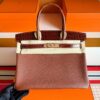 H Factory Bags Birkin Touch Chever & Shiny Niloticus Crocodile Tea & Brown Gold Hardware 30cm Full Handmade