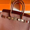 H Factory Bags Birkin Touch Chever & Shiny Niloticus Crocodile Tea & Brown Gold Hardware 30cm Full Handmade