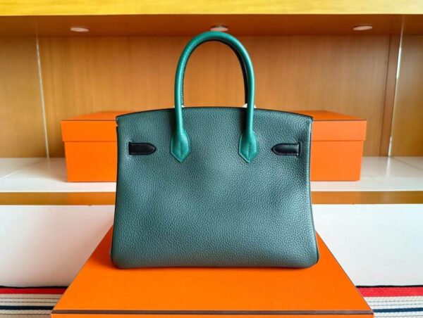 H Factory Bags Birkin Touch Chever & Shiny Alligator Crocodile Gem Green Silver Hardware 30cm Full Handmade