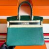 H Factory Bags Birkin Touch Chever & Shiny Alligator Crocodile Gem Green Silver Hardware 30cm Full Handmade