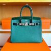 H Factory Bags Birkin Touch Chever & Shiny Alligator Crocodile Gem Green Silver Hardware 30cm Full Handmade