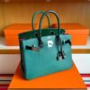H Factory Bags Birkin Touch Chever & Shiny Alligator Crocodile Gem Green Silver Hardware 30cm Full Handmade