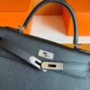 H Factory Bags Kelly Epsom Leather CK89 Black Silver Hardware 28cm Full Handmade
