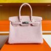 H Factory Bags Birkin Epsom Leather 3Q Cristal Pink Silver Hardware 30cm Full Handmade
