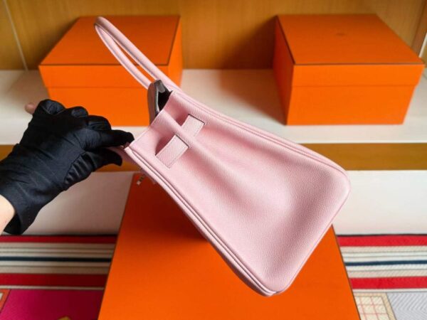 H Factory Bags Birkin Epsom Leather 3Q Cristal Pink Silver Hardware 30cm Full Handmade