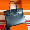 H Factory Bags Birkin Shiny Box Leather CK89 Black Black Buckle 30cm Full Handmade