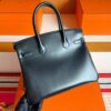 H Factory Bags Birkin Shiny Box Leather CK89 Black Black Buckle 30cm Full Handmade