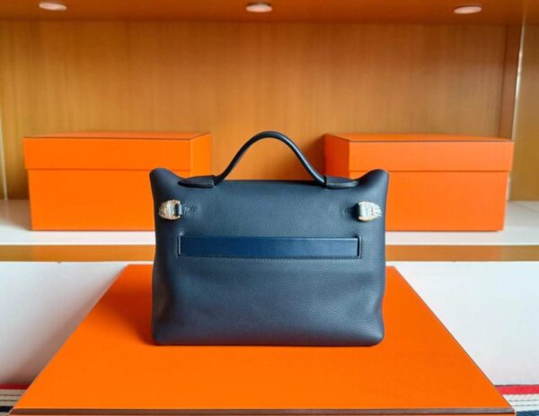 H Factory Bags Mini Kelly 2424 Evercolor Leather Gem Blue Gold Hardware 21cm Full Handmade