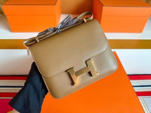 2025-12-22_101054_672-1024x768-1 H Factory Bags Constance Epsom Leather Khaki Brown Gold Hardware 18cm Full Handmade