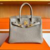 H Factory Bags Birkin Togo Leather Etoupe Grey Gold Hardware 30cm Full Handmade