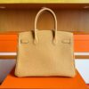 H Factory Bags Birkin Togo Leather Khaki Yellow Silver Hardware 30cm Full Handmade