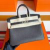 H Factory Bags Birkin Togo Leather Graphite Grey Silver Hardware 25cm Full Handmade