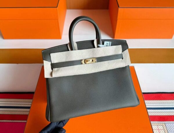 H Factory Bags Birkin Togo Leather Jungle Green Gold Hardware 25cm Full Handmade