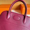 H Factory Bags Bolide Togo Leather Wine Red Silver Hardware 31cm Full Handmade