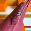 H Factory Bags Bolide Togo Leather Wine Red Silver Hardware 31cm Full Handmade