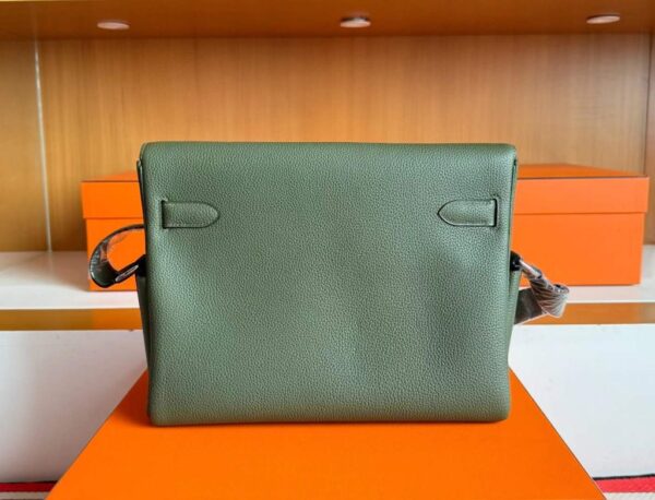 2025-12-24_093745_768-1024x781-1 H Factory Bags Kelly Messenger Togo Leather Olive Green Silver Hardware 32cm Full Handmade