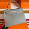 H Factory Bags Kelly Epsom Leather CK18 Etoupe Grey Silver Hardware 28cm Full Handmade