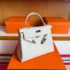 H Factory Bags Kelly Togo Leather Cream White Silver Hardware 28cm Full Handmade