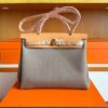 H Factory Bags Herbag Box Leather & Canvas Tea Khaki Light Brown Gold Hardware 31cm Full Handmade