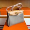 H Factory Bags Herbag Box Leather & Canvas Tea Khaki Light Brown Gold Hardware 31cm Full Handmade