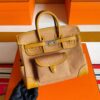 H Factory Bags Birkin Cargo Swift Leather & Canvas Sesame Yellow Silver Hardware 25cm Full Handmade