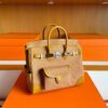 H Factory Bags Birkin Cargo Swift Leather & Canvas Sesame Yellow Silver Hardware 25cm Full Handmade