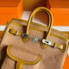 H Factory Bags Birkin Cargo Swift Leather & Canvas Sesame Yellow Silver Hardware 25cm Full Handmade