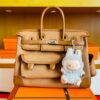 H Factory Bags Birkin Cargo Swift Leather & Canvas Golden Brown Silver Hardware 35cm Full Handmade
