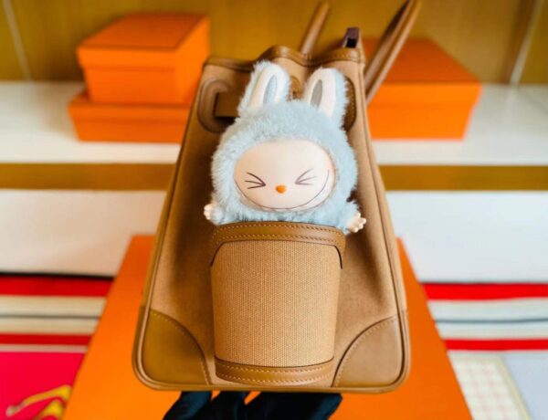 H Factory Bags Birkin Cargo Swift Leather & Canvas Golden Brown Silver Hardware 35cm Full Handmade